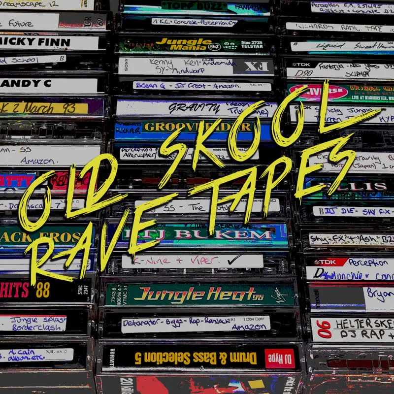 Old Skool Rave Tapes cassette tape collage